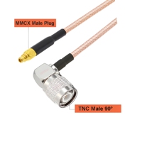 Câble coaxial RG316 TNC mâle vers MMCX mâle droit/à angle droit, connecteur RG316, câble de raccordement RF, pigtail 50 ohms, extension de modem sans fil