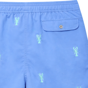 Shorts de bain bleu clair pour hommes, séchage rapide, caleçon de plage, taille élastique, cordon de serrage, confortable, vêtements de bain d'été - Product Image 4