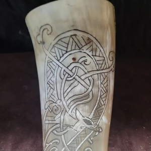 Culture Viking Décoration traditionnelle en corne Instrument de style animal poli pour la signalisation par l'artisanat en croissant - Product Image 1