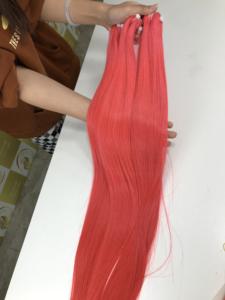 Cierre y paquetes de cabello de trama de color rojo Extensiones de cabello humano vietnamita crudo Paquetes de encaje recto a granel Sin productos químicos aplicados - Product Image 5