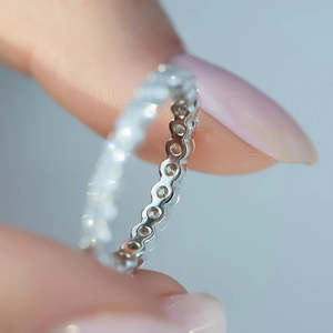Anillos de boda de corte brillante redondo de moissanita de color D para mujer Producto elegante y lujoso - Product Image 5
