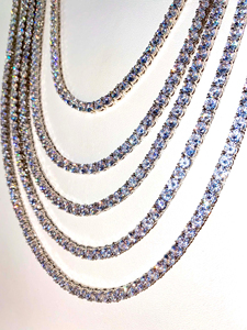 IGI Certified VVS Brilliant Cut Diamond Chains Custom 925 <b>Sterling</b> <b>Silver</b> Tennis Chain Iced Hip Hop <b>Necklaces</b> Women's Party - Product Image 4