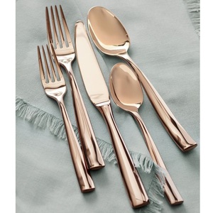 Juego de Cubiertos de Acero Inoxidable de Lujo Moderno para Regalo de Boda con Mango Plateado, Logotipo y Empaque Personalizados - Product Image 2