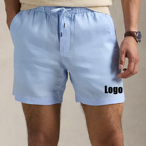 กางเกงขาสั้นผ้าตาข่ายลำลองสำหรับผู้ชายกางเกงวิ่งทำจากผ้าฝ้าย100% แห้งเร็วระบายอากาศได้ดีใช้ในยิมติดป้ายโลโก้ได้ตามต้องการสำหรับใส่ออกกำลังกายในฤดูร้อน - Product Image 3