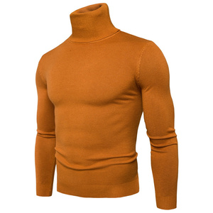 Suéter de cuello alto delgado de Color sólido para hombre, suéter de gran tamaño a la moda, camisa base informal - Product Image 5