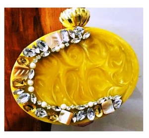 Embrague de resina hecho a mano amarillo, productos más vendidos, embragues de resina, bolso acrílico, bolso de hombro para mujer, bolsos de novia - Product Image 1