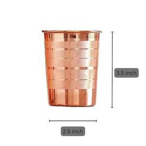 Vaso de Agua de Cobre Puro Ecológico Hecho a Mano de Alta Calidad para Uso Ayurvédico con Gran Capacidad y Acabado Artesanal - Product Image 2