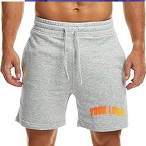 Nouveauté Shorts en molleton de coton pour homme, personnalisés, respirants, en spandex, avec cordon de serrage, pour la salle de sport, entraînement - Product Image 1