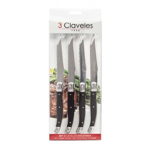 Set di 4 coltelli da bistrot per bistecca da 11,5 cm. (3 Claveles 01481) - Product Image 1