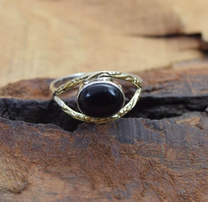 925 Sterling Silver Designer <b>Statement</b> <b>Ring</b> Unique Modern Piece with Black Onyx for Weddings or Parties Gift Accessory - Product Image 2