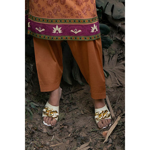 Traje de Muselina Estampada de 3 Piezas con Cuello Bordado, Estilo Translúcido Moderno, ODM para Tallas XS-XL, Uso Diario/Fiesta - SD-52229 - Product Image 5