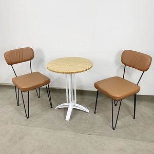 เก้าอี้คาเฟ่ไม้และเหล็กสไตล์มินิมอลพร้อมชุดเบาะนั่ง - Product Image 1