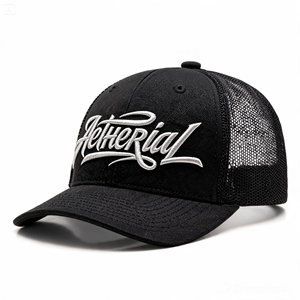 Gorras Trucker Premium OEM ODM de 6 Paneles con Bordado 3D en Relieve, Malla Negra Heather, Logotipo Personalizado, MOQ Bajo, Venta al Por Mayor - Product Image 2