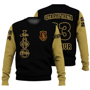 Iota Phi Theta fraternité 1963 acrylique tricot pull Chenille lettres grec vêtements pull hiver grec vêtements - Product Image 1