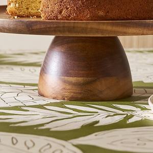 Base Redonda para Pastel de Madera de Acacia con Pedestal, Bandeja Rústica de Madera para Exhibir Postres, Frutas y Decoración de Bodas - Product Image 5