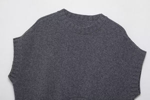 Chaleco Suéter Holgado de Punto para Mujer, Estilo Vintage Otoñal, Cuello Redondo, Sin Mangas, Informal, Chic, Moda, Top - Product Image 4