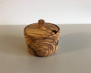 Envases de azúcar de madera hechos a mano de color natural de diseño ventajoso y ollas estándar recién llegado azucarero de madera de la India - Product Image 2