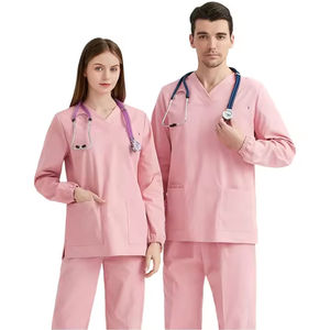 OEM de alta calidad V-Ne Scrub Top conjuntos de uniformes de enfermería para las mujeres Venta caliente de seda médica Scrub Trending 2024 para los hospitales - Product Image 4