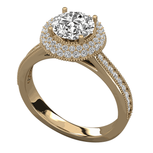 Bague de fiançailles en diamant rond pour elle - Product Image 5