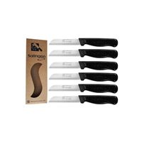 Couteaux à fruits et légumes en acier inoxydable noir pailleté dentelé 6 pièces Outils de cuisine de qualité supérieure pour une coupe facile