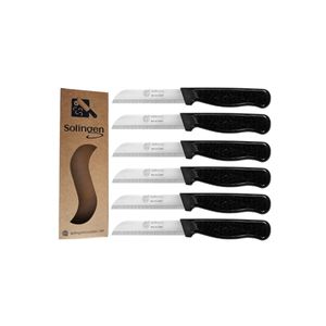 Cuchillos de frutas y verduras de acero inoxidable negro brillante dentado de 6 piezas Herramientas de cocina Premium para un corte fácil - Product Image 2