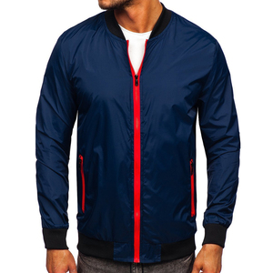 Custom Embroidered Design Hot Sale High Quality Windproof Winter Sublimated <b>Canvas</b> Stand Collar Front Logo Bomber <b>Jacket</b> for Men - Product Image 5