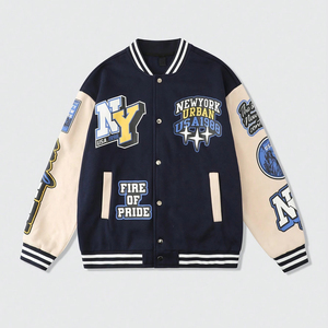 Veste universitaire unisexe, construction durable, coutures renforcées, poche à rabat personnalisée, broderie personnalisée, équipe, école - Product Image 1