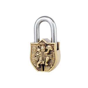 Cerradura de puerta Hanuman de latón pulido Técnica de impresión en huecograbado - Product Image 5