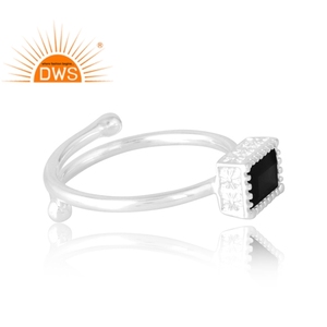 Meilleure vente 925 Sterling Silver Natural Black Spinal Gemstone Ring Bijoux personnalisés pour les femmes Cadeau pour elle - Product Image 4