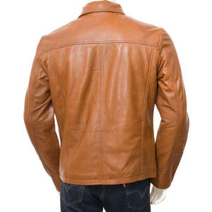 La última chaqueta de cuero de motorista vintage de moda para hombres Color sólido Tamaño adulto Precio razonable - Product Image 2