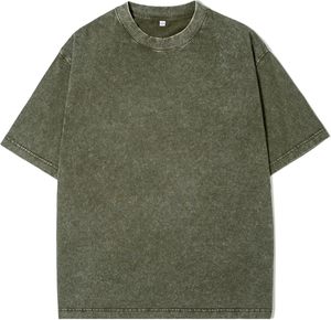 เสื้อยืดวินเทจโอเวอร์ไซส์ทรงหลวมเข้ารูปสำหรับผู้ชายเสื้อผ้า100% ซักด้วยกรดผ้าฝ้ายออกแบบได้ตามต้องการ - Product Image 1