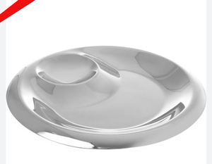 Tazón para servir aperitivos y patatas fritas y DIP de aluminio y metal con acabado plateado de aspecto único para restaurante y bar de hotel - Product Image 2