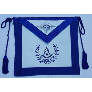 Junior Warden Oficial Masónico Delantal Paño Blanco - Product Image 3