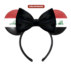 Diadema con diseño de orejas de ratón H.E.R. con la bandera iraquí, hecha a medida, concepto de pedido de fábrica Accesorios - Product Image 1