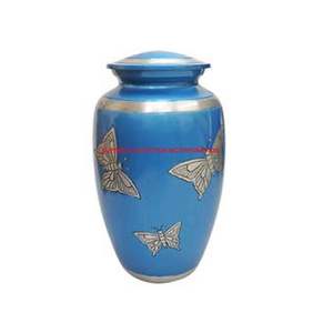 Urnas de cremación de metal de estilo americano azul púrpura con acabado colorido El mejor proveedor en la India para el Monumento de cenizas humanas - Product Image 3