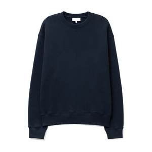 Sweat-shirt à col rond en coton biologique personnalisé pour hommes et femmes Sweat à capuche en molleton unisexe surdimensionné avec découpe en relief pour l'hiver - Product Image 1