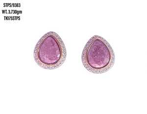 Pendientes de plata de ley 925 con piedras naturales, aretes de zirconia cúbica de 925 - Product Image 1