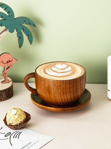 REQUIREMENTS; Customizable Logo Printed Coconut <b>Wooden</b> Afternoon Tea Set Handicraft Sustainable 300ml Wood Drinkware - Product Image 3