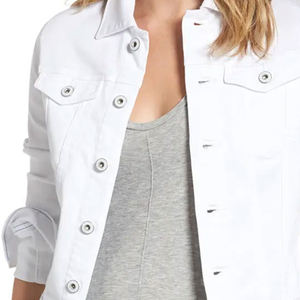 Chaqueta vaquera cómoda para mujer a precio barato, chaqueta vaquera corta de bloque de Color de último diseño de alta calidad para mujer - Product Image 5