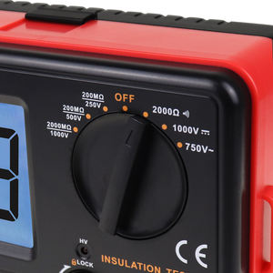Testeur d'isolation de haute qualité 250V / 500V / 1000V, mesureur de résistance de sortie, voltmètre, mégohmmètre, grand écran LCD, alarme sonore - Product Image 5