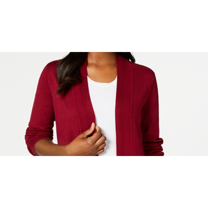 Cardigan Aperto da Donna Karen Scott Rosso Taglia X-Large, Abbigliamento Invernale in Lana e Acrilico con Decorazione a Bottoni - Product Image 2