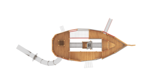 อุปกรณ์สนามเด็กเล่นโจรสลัดไม้สำหรับสวนสนุกกลางแจ้งสำหรับโรงเรียน-ออกแบบมาสำหรับเด็กที่มีความจุ25มาตรฐาน ISO - Product Image 3