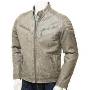 Veste en cuir décontractée pour homme avec logo sur le devant, style streetwear, design imperméable et écologique pour les voyages en plein air en hiver et l'usage quotidien - Product Image 1