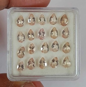 Mehrajudin Gems Morganite naturelle pêche taille poire 4x6mm Pierre précieuse en vrac pour la fabrication de bijoux, traitée par un tiers par cirage/huileage - Product Image 4
