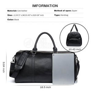 Bolsas de Viaje de Cuero Vacuno Personalizables con MOQ Bajo, Forro de Poliéster, Ligeras y Ecológicas, Estilo Deportivo y Moderno - Product Image 5