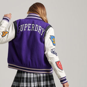 2024 nuevas chaquetas universitarias personalizadas de alta calidad para mujer con mangas largas, las mejores chaquetas de béisbol para damas - Product Image 2