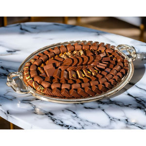 Design élégant Plateau de service à chocolat Table à manger Plateau à chocolat Porte-desserts Plateau à chocolat en métal de qualité supérieure - Product Image 3