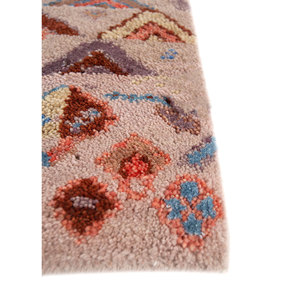 Alfombras Anudadas a Mano de Lana y Seda de Bambú con Patrón Geométrico Manchaha, Rosa y Morado para Uso Doméstico-Les-2248 - Product Image 4
