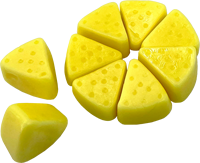 Bonbons gélifiés fantaisie au goût de fromage en forme de cube doré de qualité supérieure, 50g en sachet