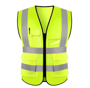 Acheter en gros polyester sécurité haute réfléchissant néon gilet de sécurité pour travailleur de la construction conciergerie randonnée - Product Image 1